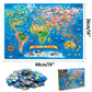 MOTYAWN 200 Pieces World Map Puzzle for Kids & Adults, World Map Jigsaw Puzzle Floor Puzzles Toddler Geography Educational Toys for Boys and Girls