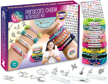 Glittery Garden Paracord Bracelet Making Kit with Charms. Art & Craft Gift
