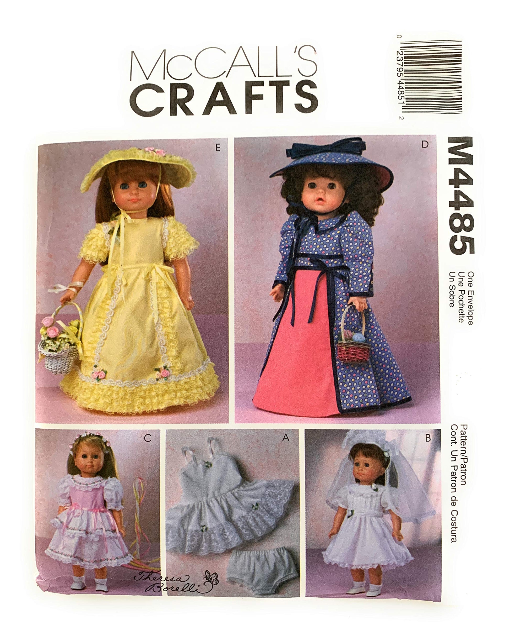 OOP McCall's Pattern M4485. Historical Clothes + Bridal Outfit; Etc for 18" Dolls Such As the American Girl Dolls