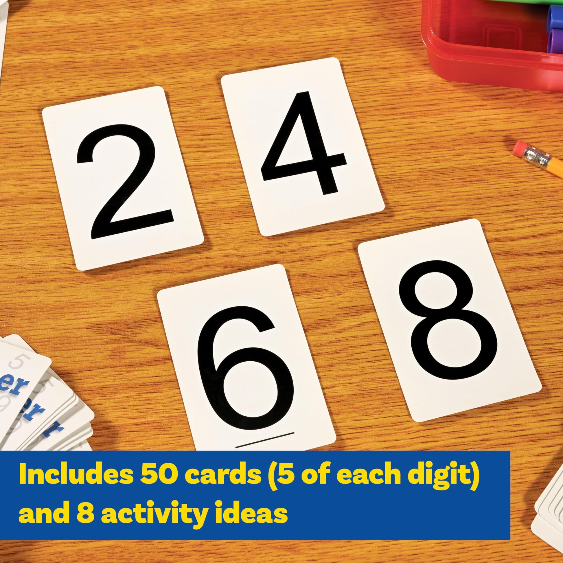 Learning Advantage Number Cards 0-9, Set of 50, Black
