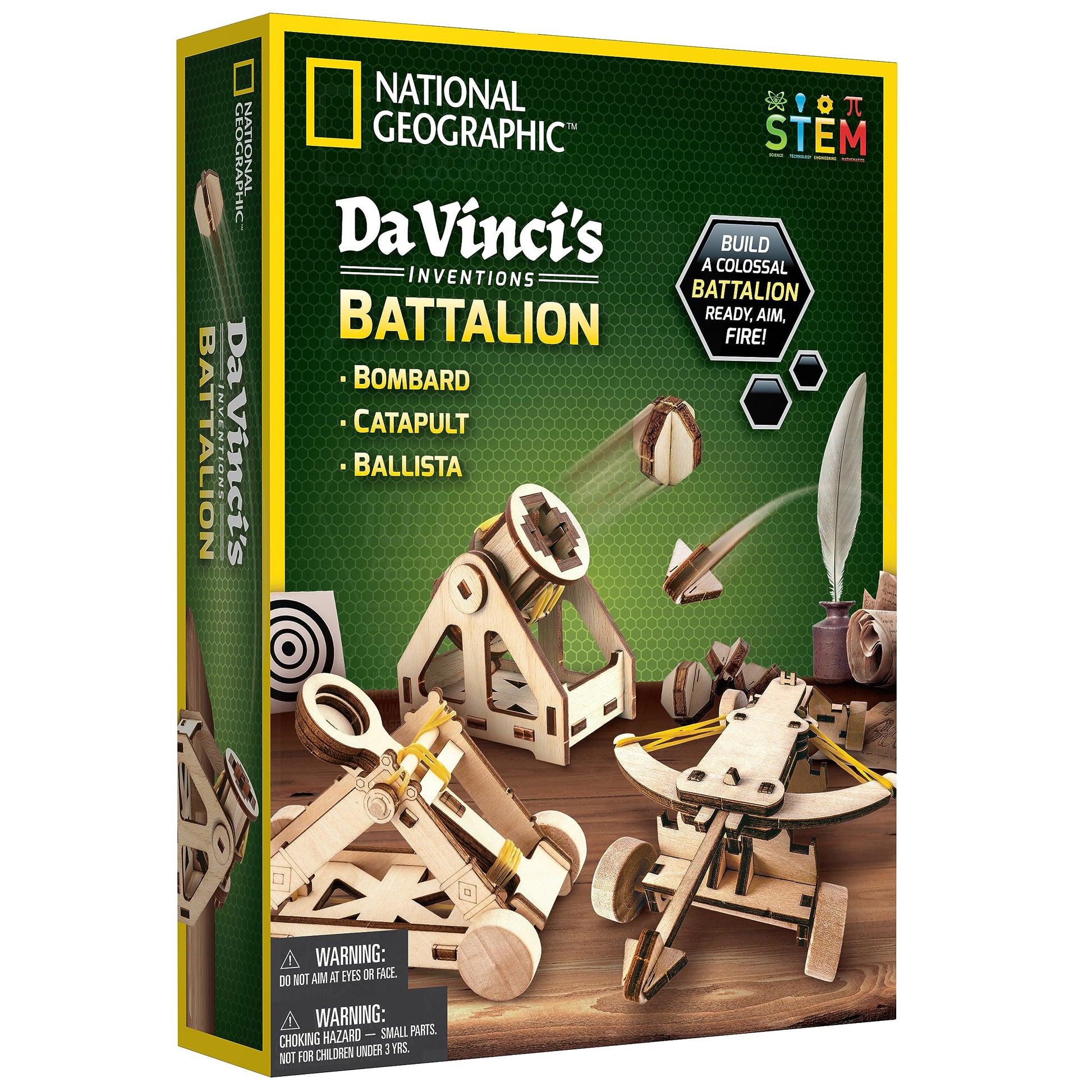 National Geographic Da Vinci Catapult Wood Building STEM Kit for Kids