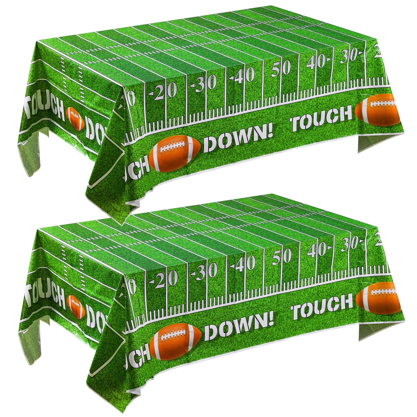 JOYIN 2 PCS Football Table Cover (54“*72") for Football Party Touchdown Tablecloth, Game Day Table Covers, Tailgate Table Cover Plastic Party Supplies