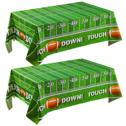 JOYIN 2 PCS Football Table Cover (54“*72") for Football Party Touchdown Tablecloth, Game Day Table Covers, Tailgate Table Cover Plastic Party Supplies
