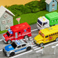 JOYIN 4 Pcs 7" Long Vehicle Toy Set, Toddlers Cars with Lights and Siren Sound, Including Play Police Car, School Bus, Garbage Truck, Ambulance