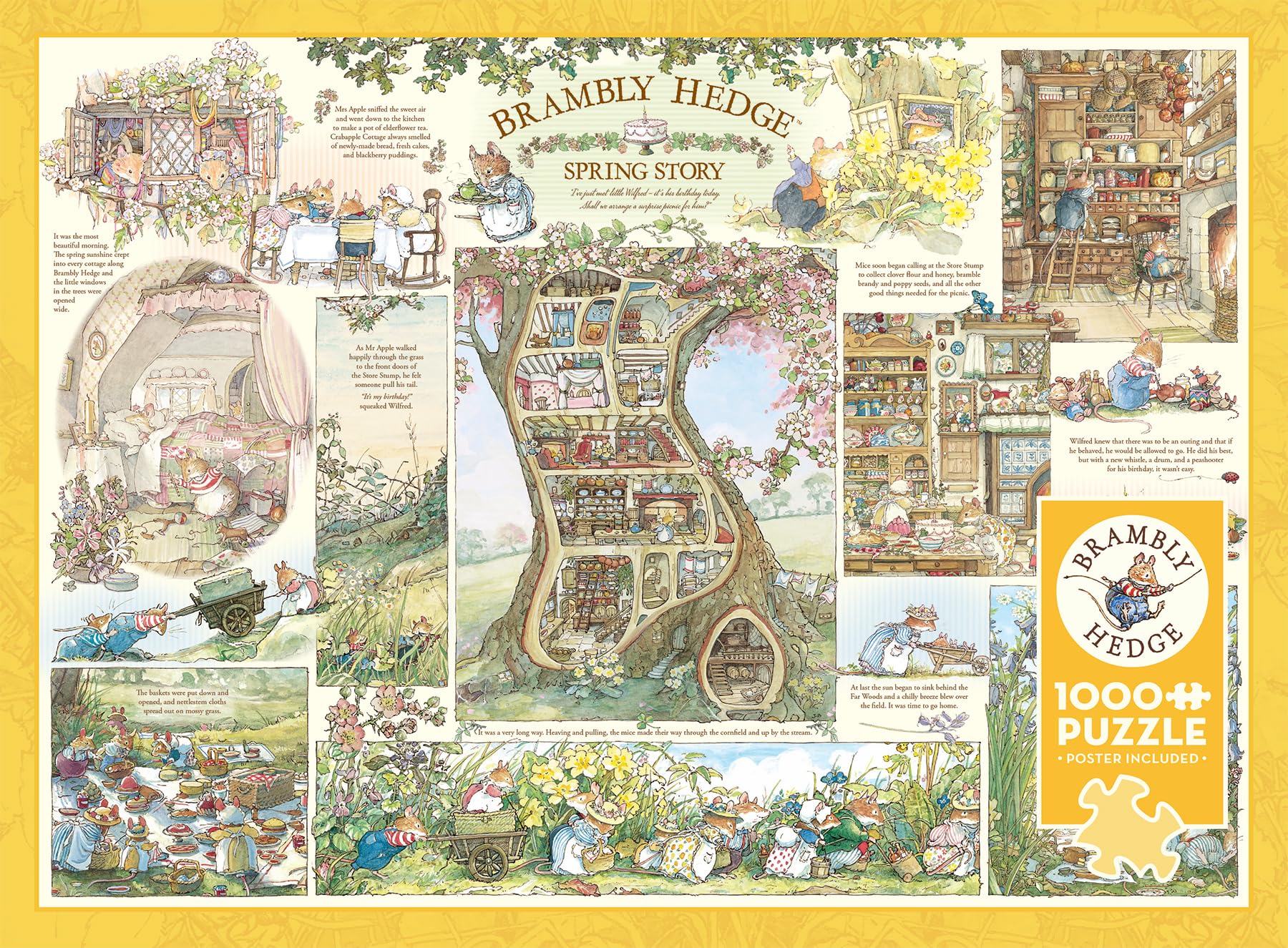 Cobble Hill 1000 Piece Puzzle - Brambly Hedge Spring Story - Sample Poster Included