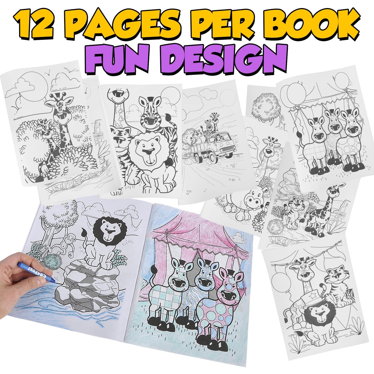 18Pcs Zoo Animal Coloring Books Bulk for Kids - 9"x11" Animal Party Favors with Jungle Safari Animals and Activity Sheets for Goodie Bags, Classrooms