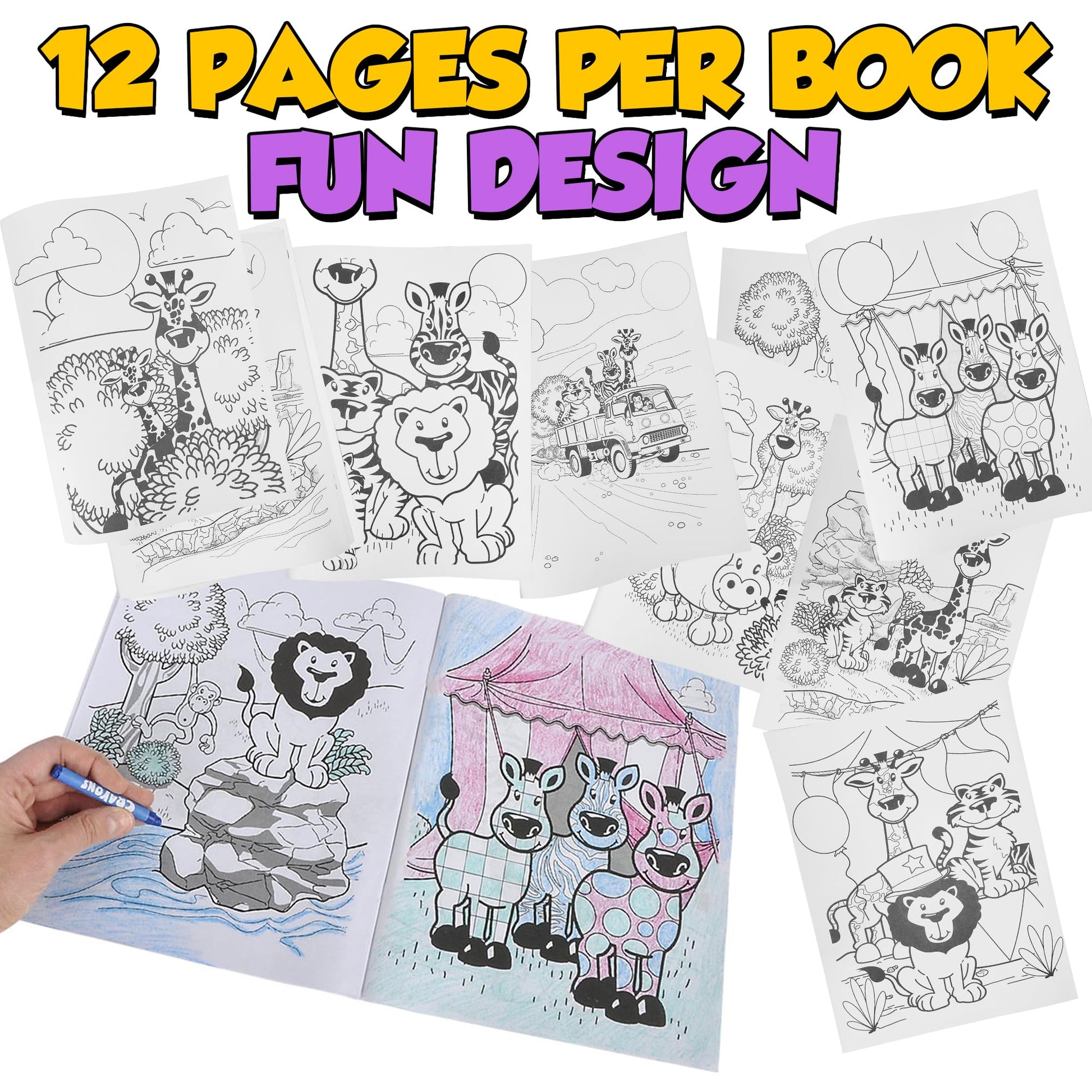 18Pcs Zoo Animal Coloring Books Bulk for Kids - 9"x11" Animal Party Favors with Jungle Safari Animals and Activity Sheets for Goodie Bags, Classrooms
