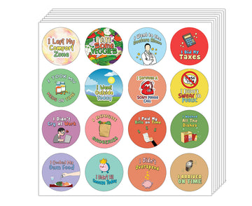 Creanoso Cute Adulting Stickers (10-Sheet) - Assorted Designs for Children - Classroom Reward Incentives for Students - Stocking Stuffers Party Favors