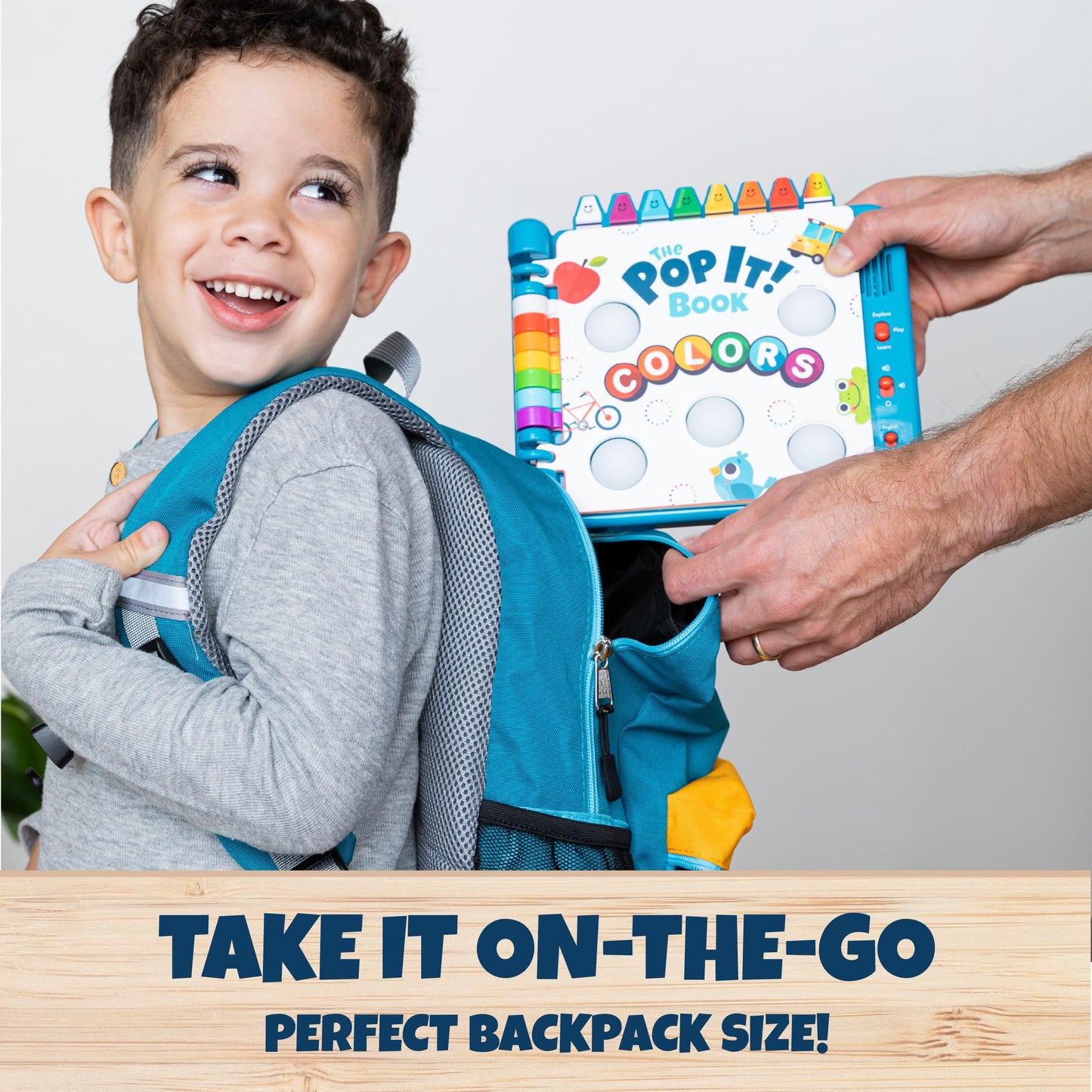 Chuckle & Roar Pop It Book, Colors, English & Spanish, Quiet Mode, 1-4+
