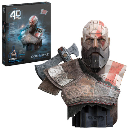 4D Build God of War Kratos 3D Puzzle Bust Model Kit with Stand, Room Décor