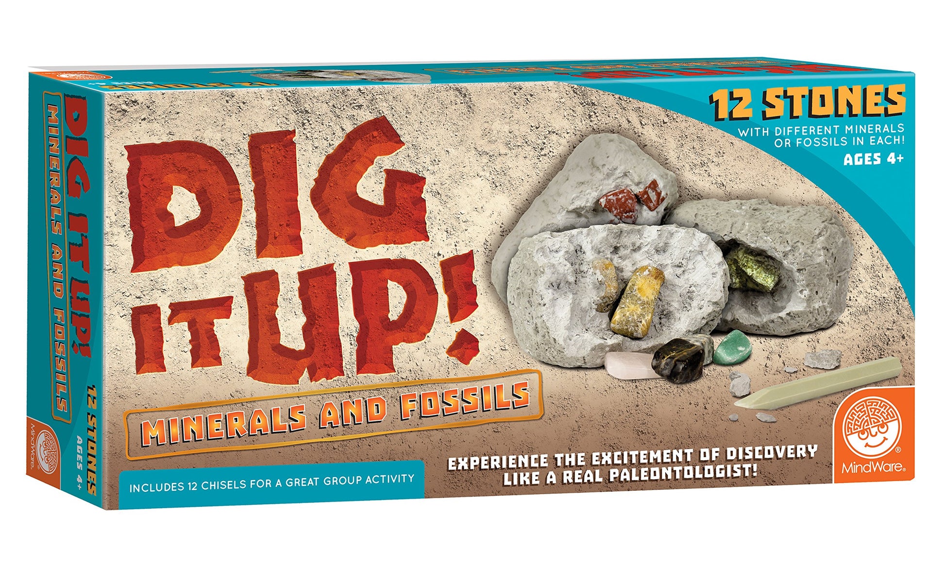 MindWare Dig It Up! Dinosaur Eggs and Mineral Stones Set of 2 Dig Kits