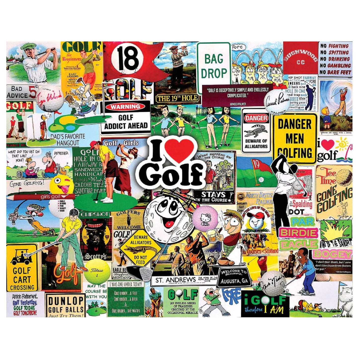 White Mountain 1000 Piece Jigsaw Puzzle Course Humor, I Love Golf