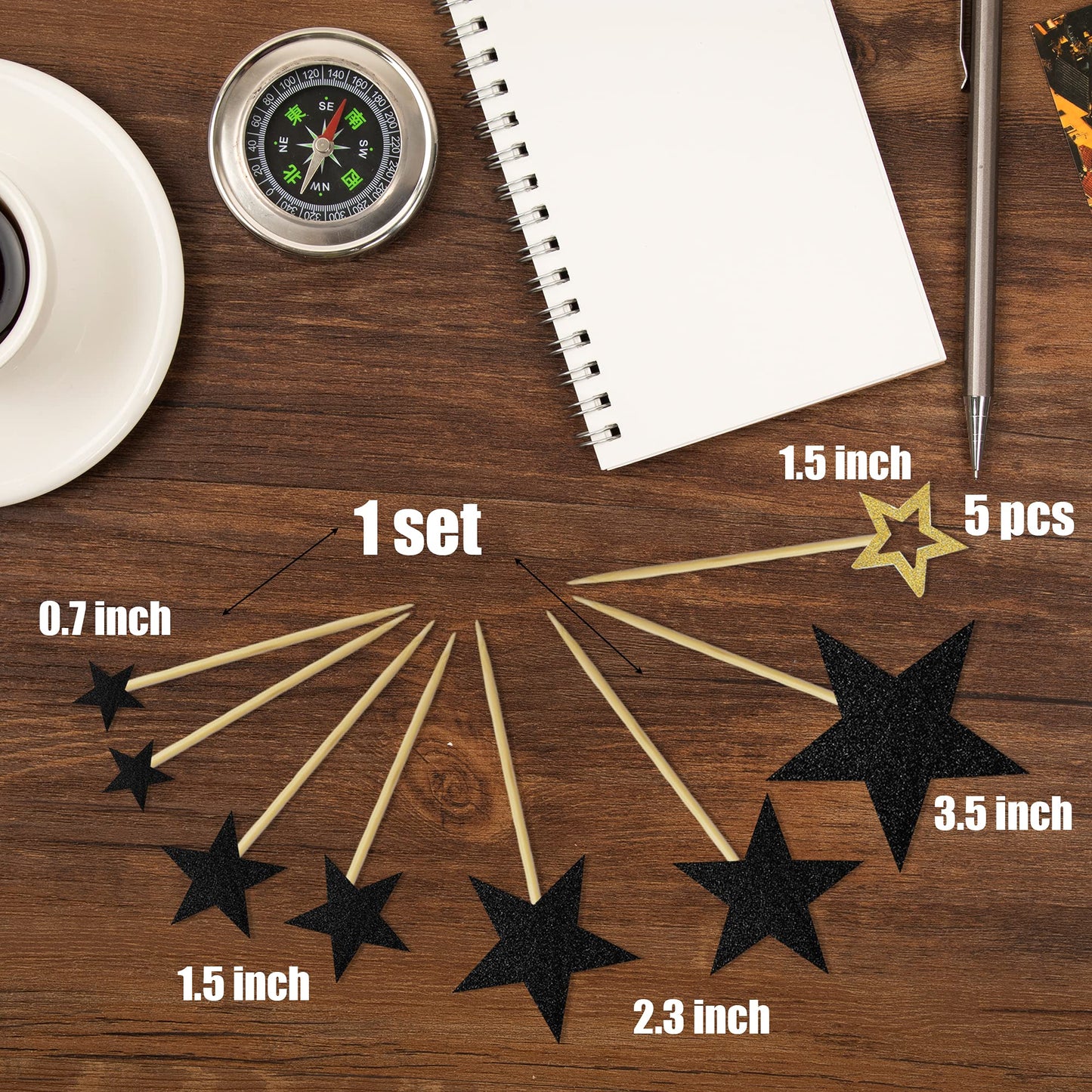 24PCS Guitar Cake Toppers Music Note Birthday Cake Toppers 1:12 Guitar Model Decorations For Musician Party Birthday party Rock Theme Party