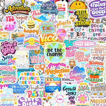 300PCS Affirmation Stickers, Holographic Motivational Sticker Pack, Positive Journal Encouraging Shiny Quotes for Kids, Teachers, Classroom