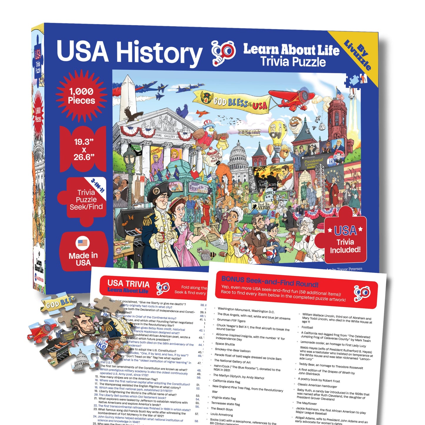 USA 250th Anniversary Puzzle - 1000 Piece Patriotic Jigsaw Gift, Livuzzle