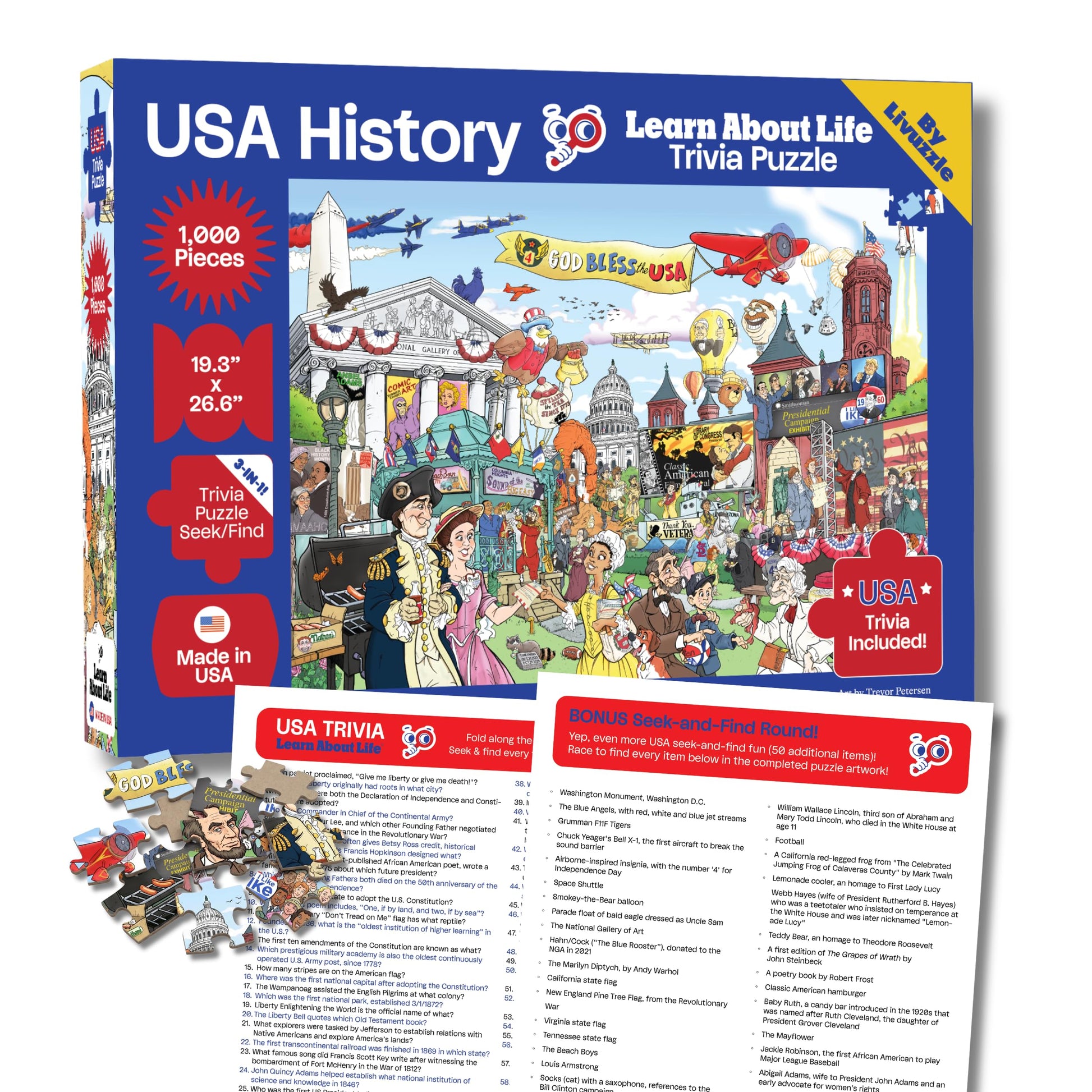 USA 250th Anniversary Puzzle - 1000 Piece Patriotic Jigsaw Gift, Livuzzle