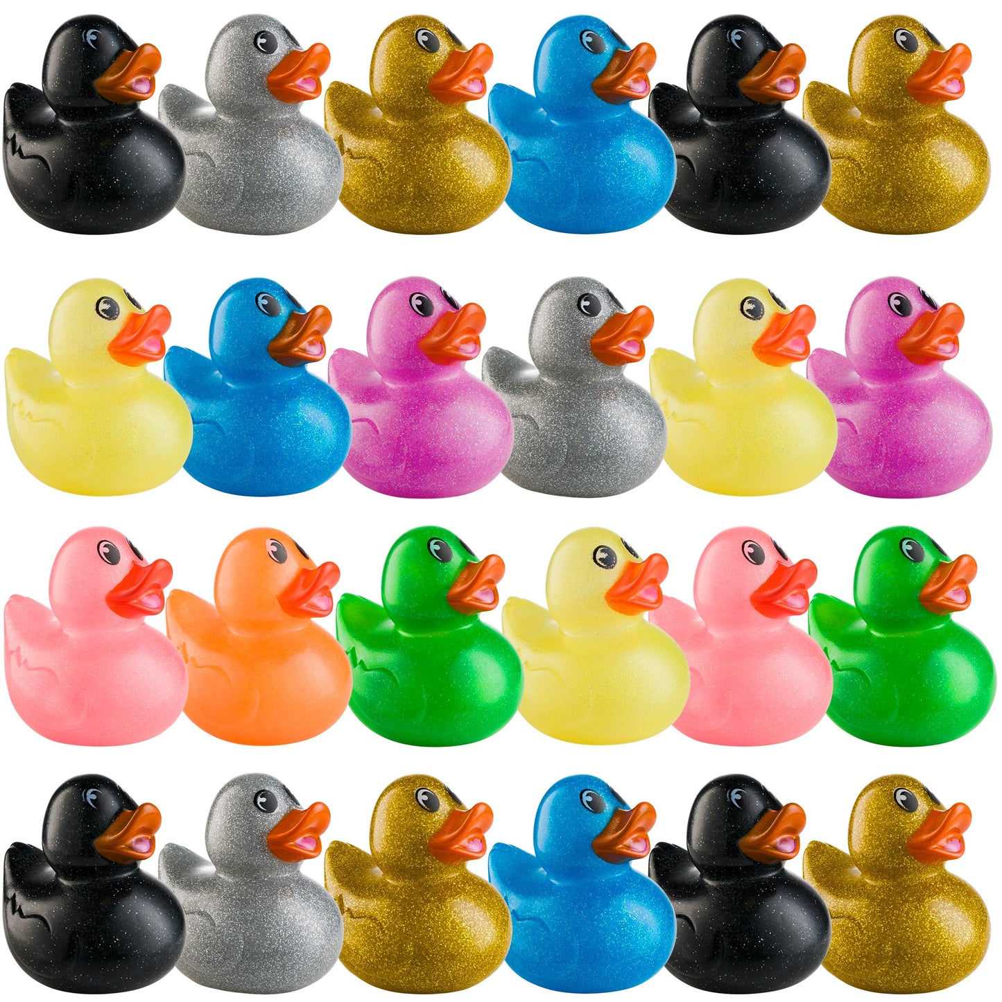Bedwina Glitter Rubber Ducks in Bulk, Jeep Ducks for Ducking and Cruise Gifts, Kids Bath Toys, Mini Floating Rubber Duckies - Party Favors, Bulk Toys
