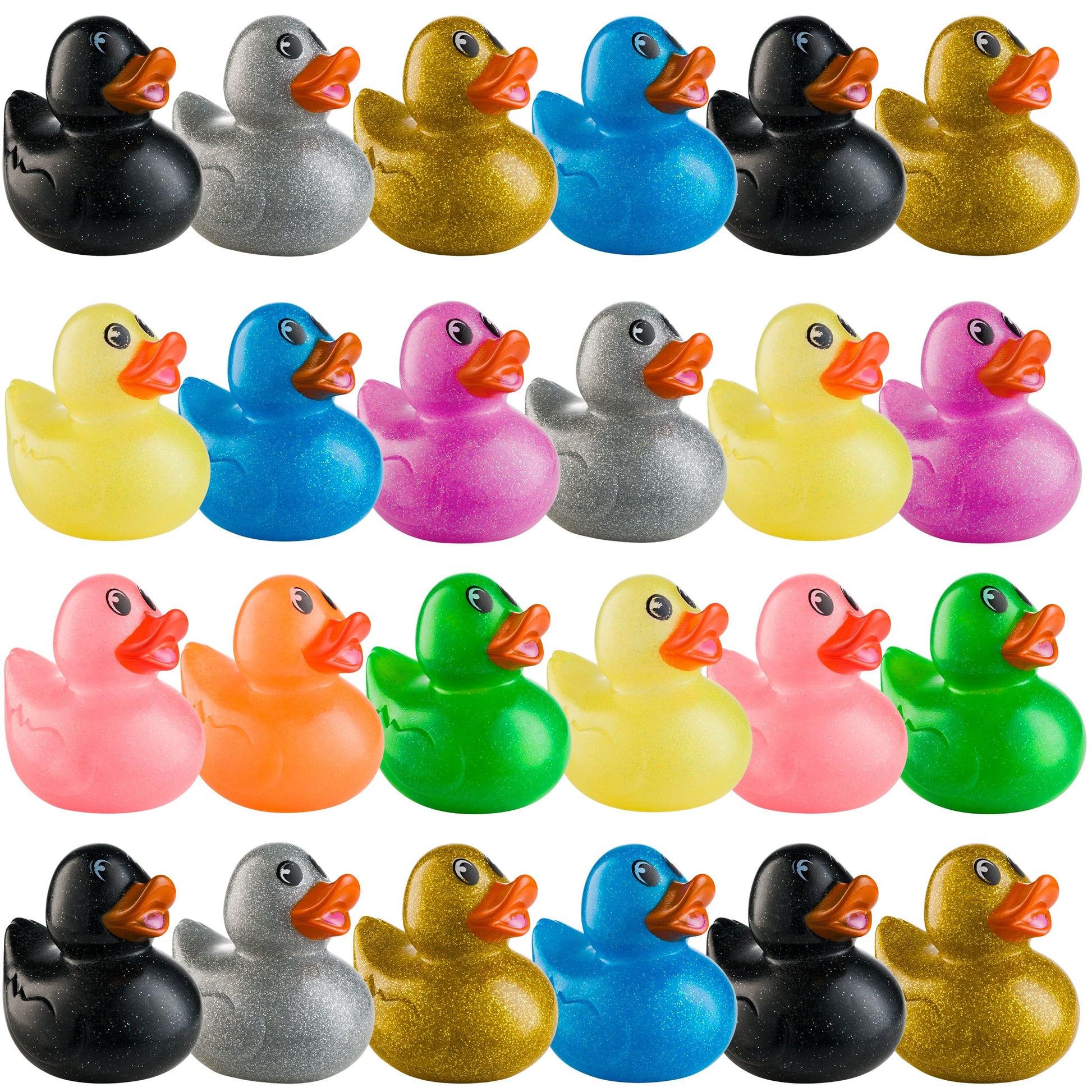 Bedwina Glitter Rubber Ducks in Bulk, Jeep Ducks for Ducking and Cruise Gifts, Kids Bath Toys, Mini Floating Rubber Duckies - Party Favors, Bulk Toys