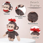 Plushland Adorable Sock Monkey, The Original Traditional Hand Knitted Stuffed Animal Toy Gift-for Kids, Babies, Teens, Girls and Boys Baby Doll