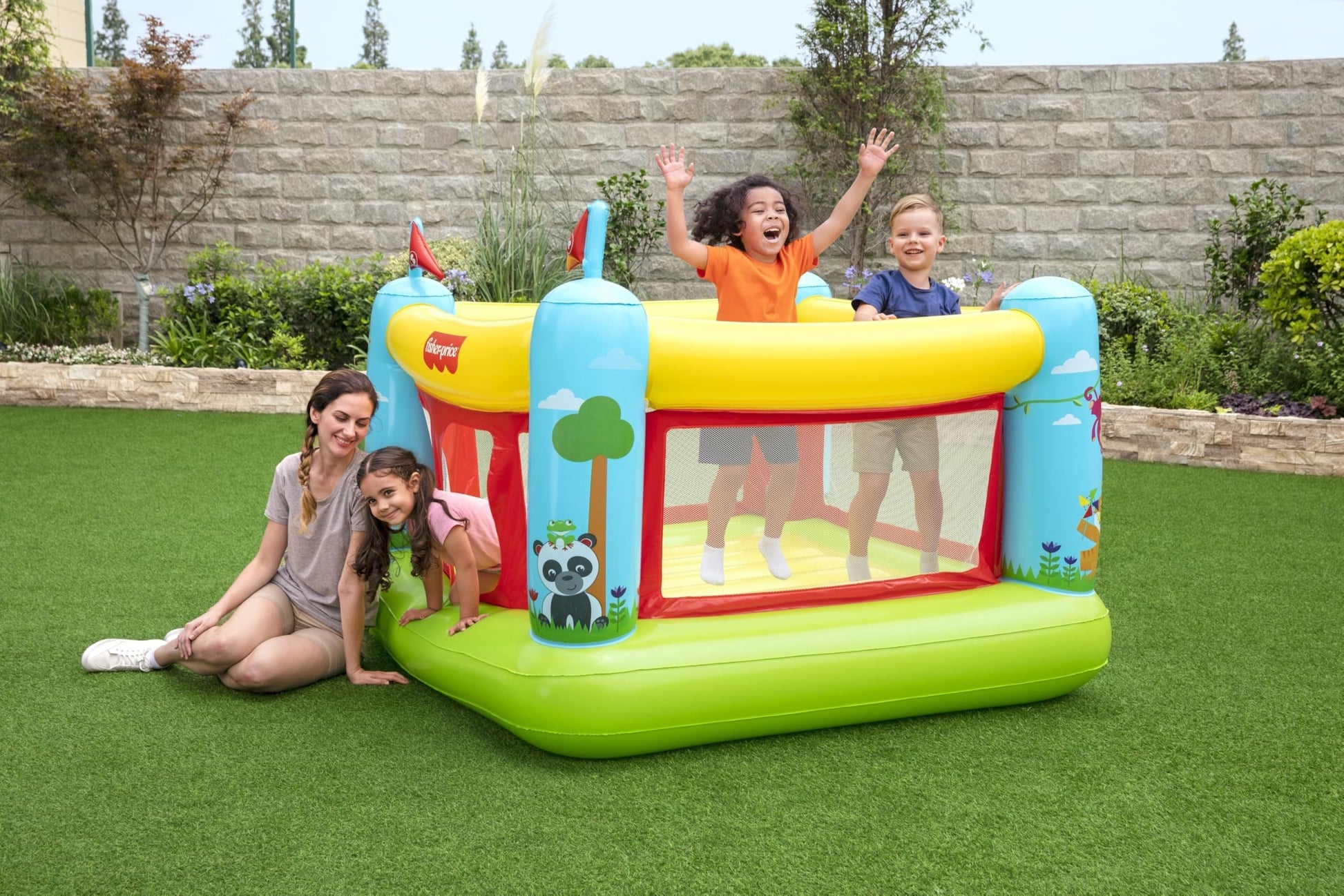 Fisher-Price Bouncetastic Inflatable Bouncer | Indoor and Outdoor Bounce House for Kids | Great for Ages 3+