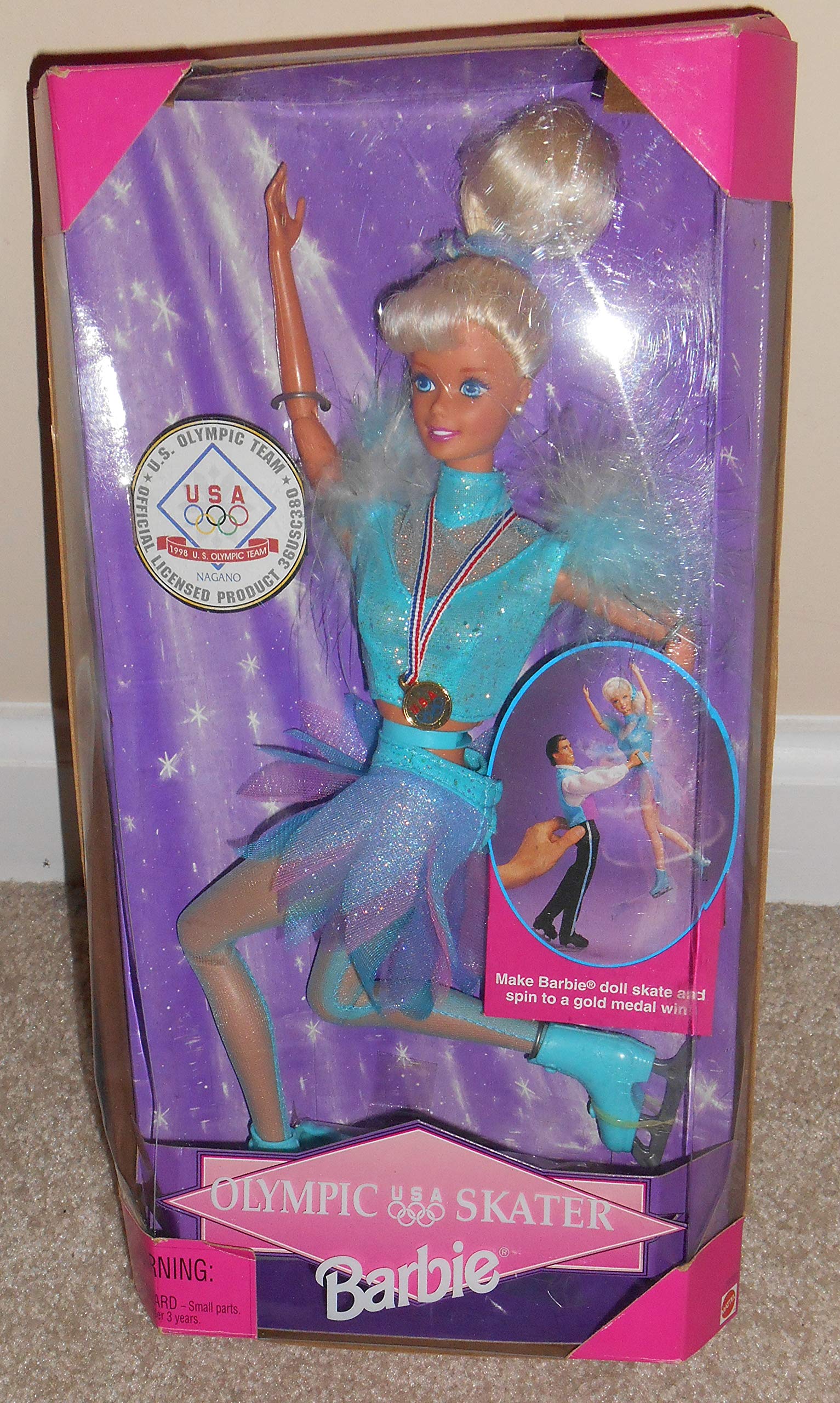 Barbie Nagano Olympic Skater with Wind Up Action!