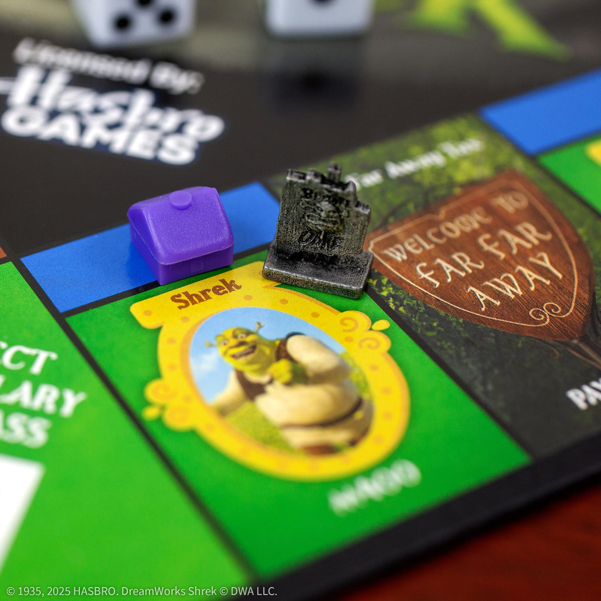 MONOPOLY: Shrek Edition Board Game, Buy, Sell & Trade, Iconic Fairy Tale Characters like Shrek, Donkey, Puss n Boots & More, Classic Family Game for