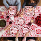 122 PCS Valentine‘s Day Party Supplies, Disposable Tableware Set Include Valentines Plates and Napkins, Cups, Forks, Banner and Tablecloth