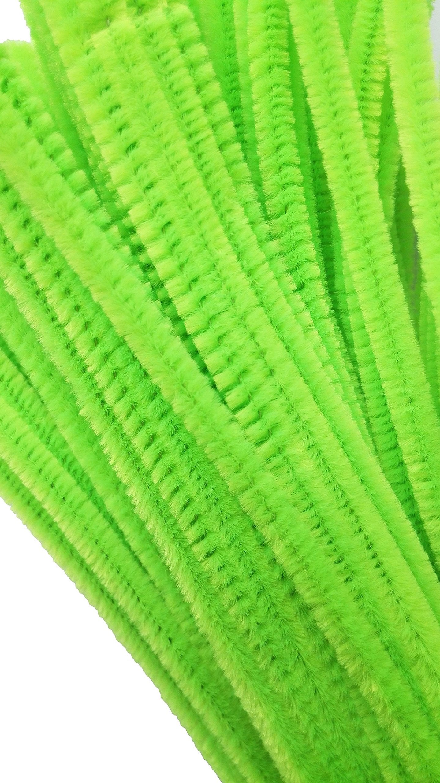 Carykon Super Fuzzy Chenille Stems Pipe Cleaners, Pack of 100 (Light Green)