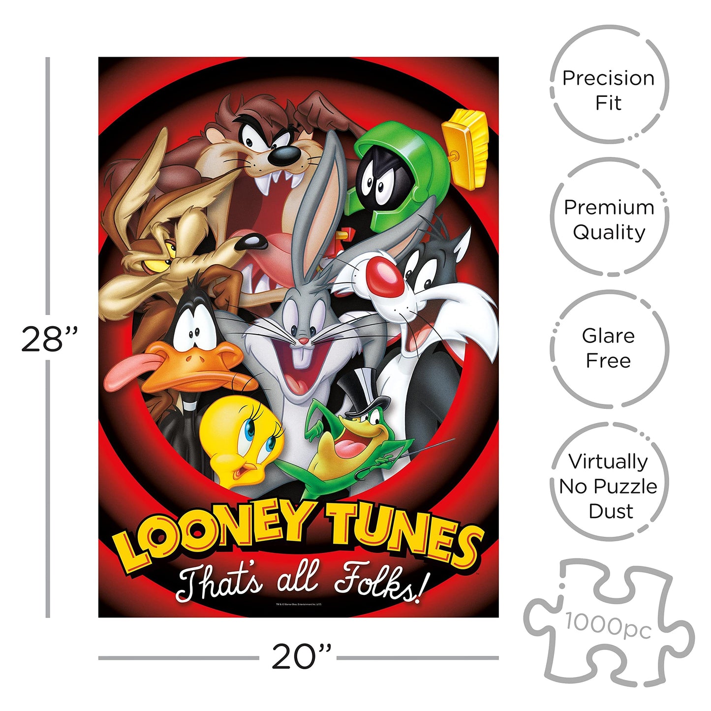 AQUARIUS Looney Tunes Cast Poster That's All Folks 1000 Piece Jigsaw Puzzle
