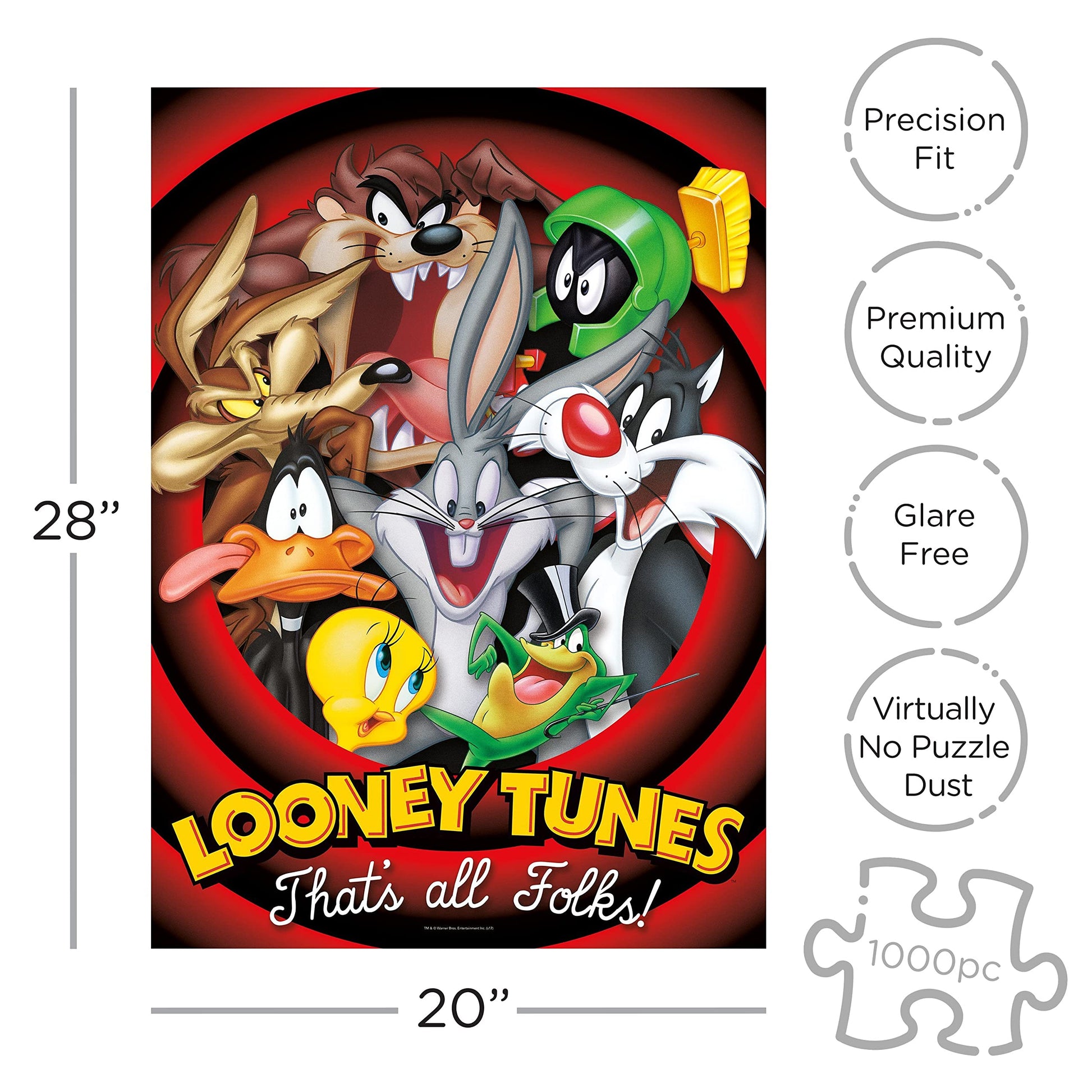 AQUARIUS Looney Tunes Cast Poster That's All Folks 1000 Piece Jigsaw Puzzle