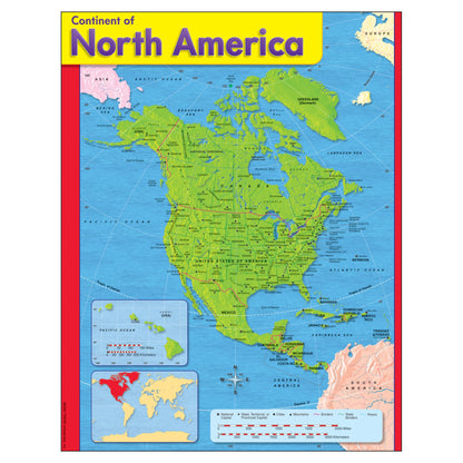 Continent of North America Learning Chart