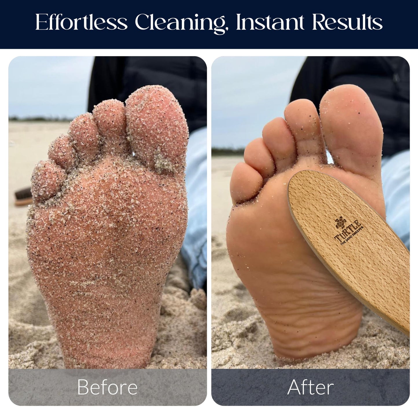 Beach Sand and Pool Feet Brush w/Soft Bristles | 2 Pc. Set | Use Also for Surfboards, Towels, Chairs, Pet Paws, & Outdoor Gear | Portable Travel Gear