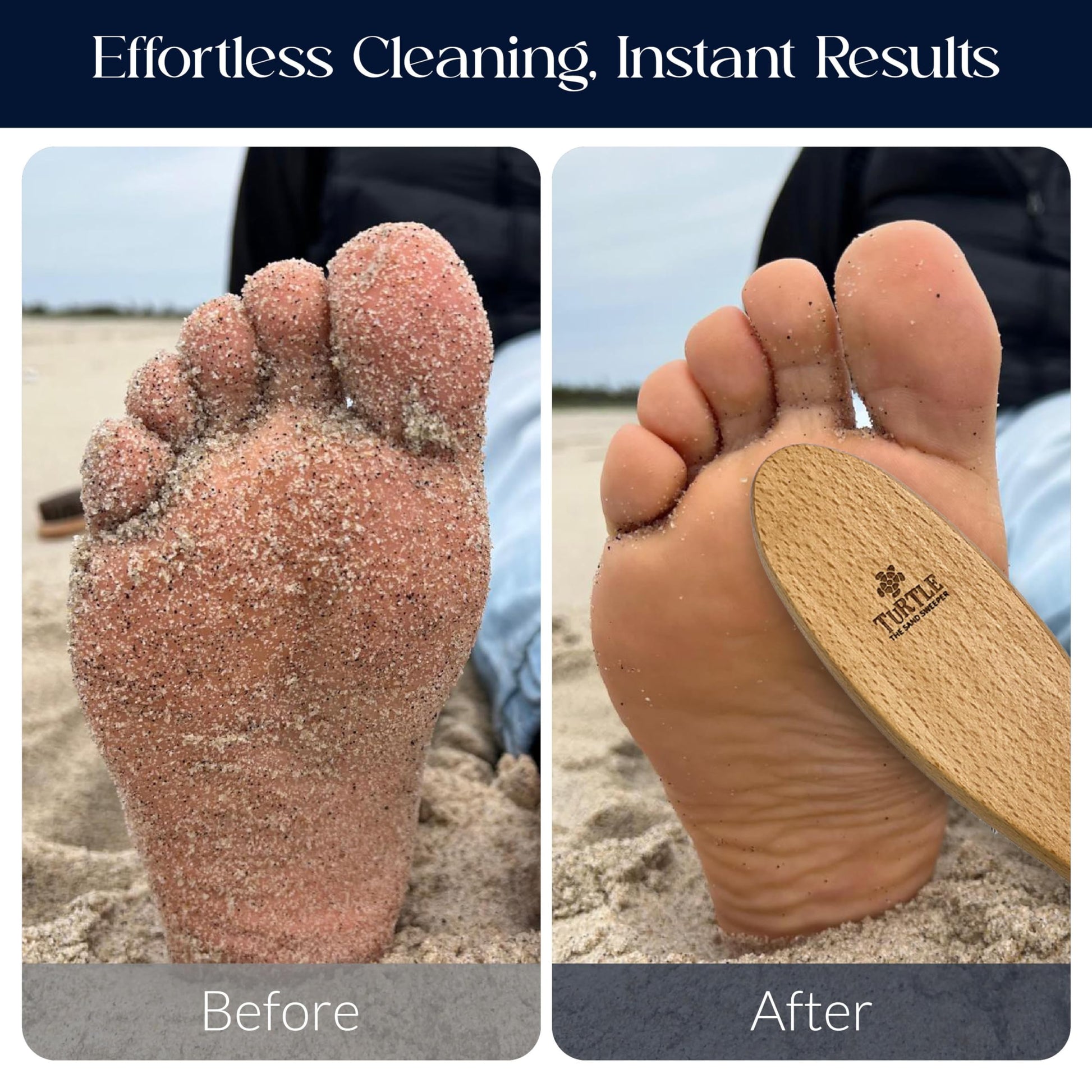 Beach Sand and Pool Feet Brush w/Soft Bristles | 2 Pc. Set | Use Also for Surfboards, Towels, Chairs, Pet Paws, & Outdoor Gear | Portable Travel Gear