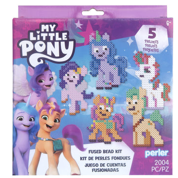 Perler 80-56993 My Little Pony Fused Bead Activity Kit with Pegboard and 5 Patterns, Multicolor, 2004 Pieces