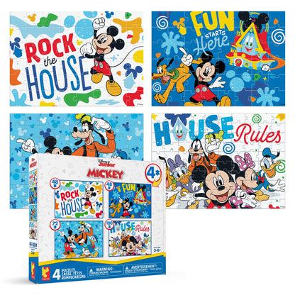 Ceaco - Disney - Mickey's Clubhouse - 4 X 1 Kids Multipack - Engaging Puzzle Perfect for Game Nights - Finished Size Varies