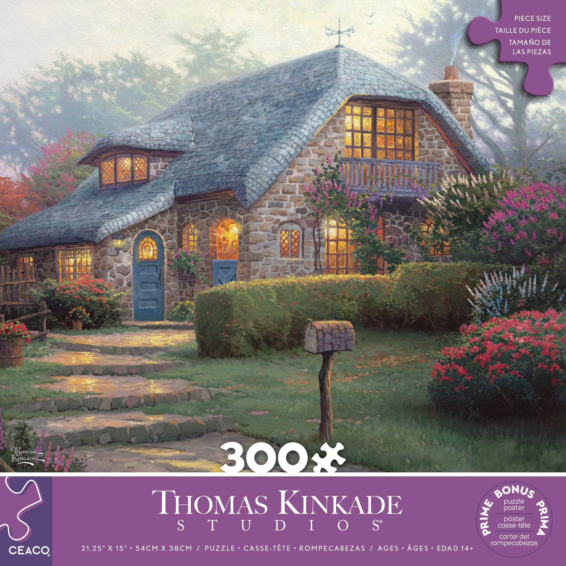 Ceaco - Thomas Kinkade - Lilac Cottage - 300 Large Piece Puzzle for Adults