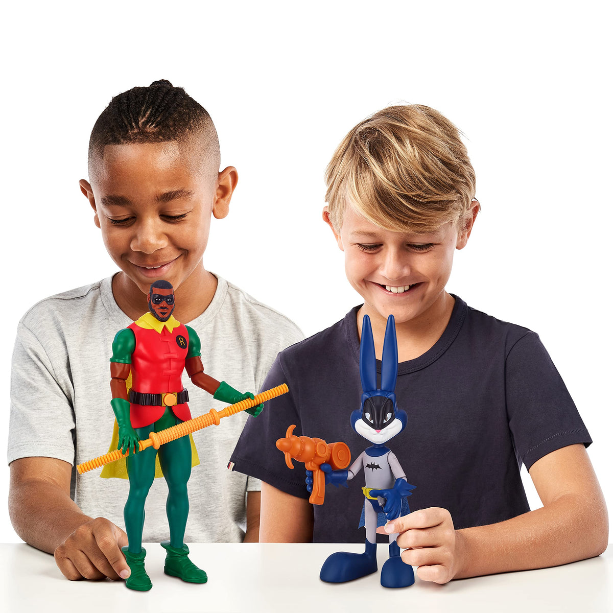 Oonies Moose Toys Space Jam: A New Legacy - Dynamic Duo - 12" Lebron James (Robin) & 9" Bugs Bunny (Batman), Multicolor, (14647)