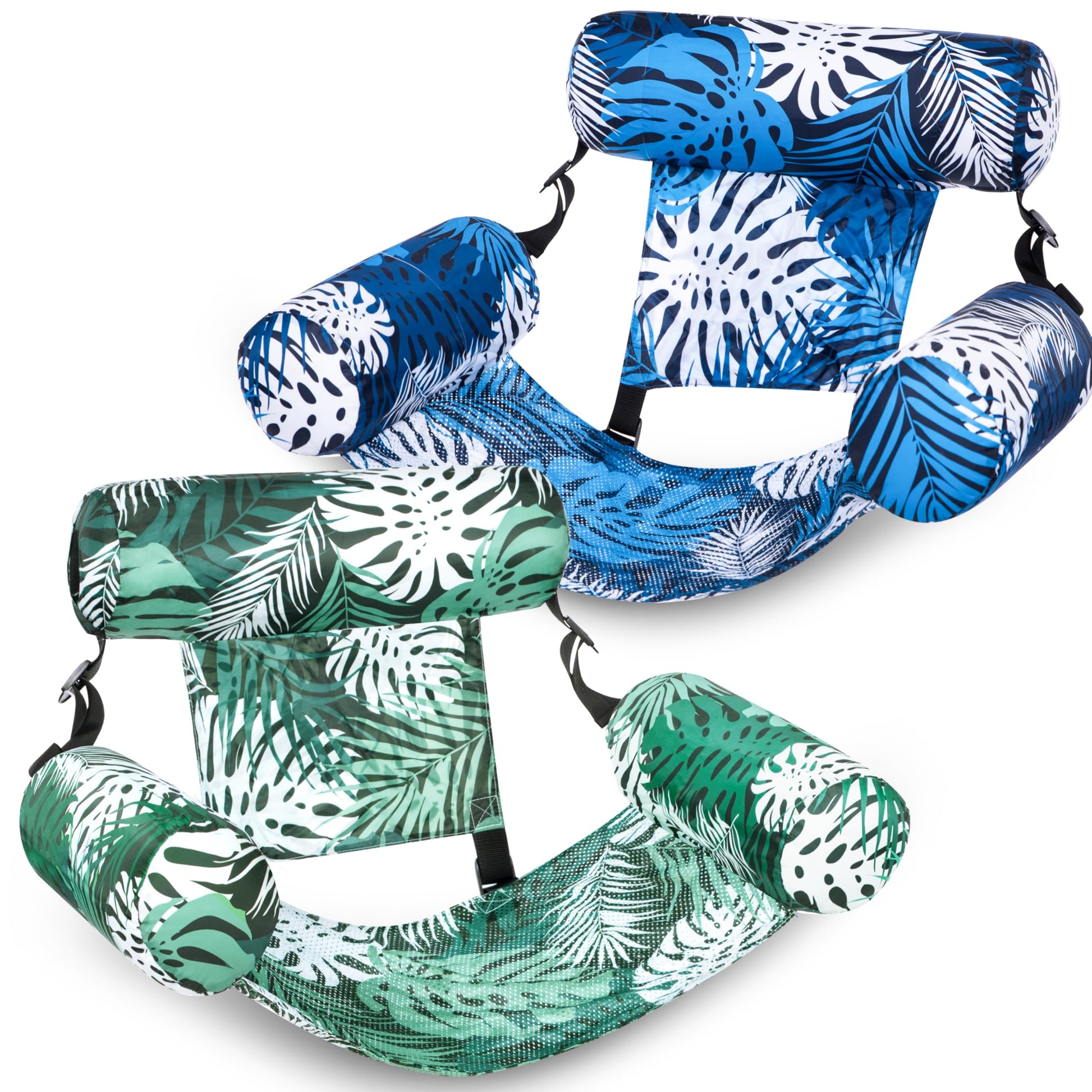 Sloosh Pool Floats Adult, 2 Packs Inflatable Pool Lounge Chairs,Blow up Hammock Pool Noodles Floats for Adults,Floating Water Chair for Pool Party
