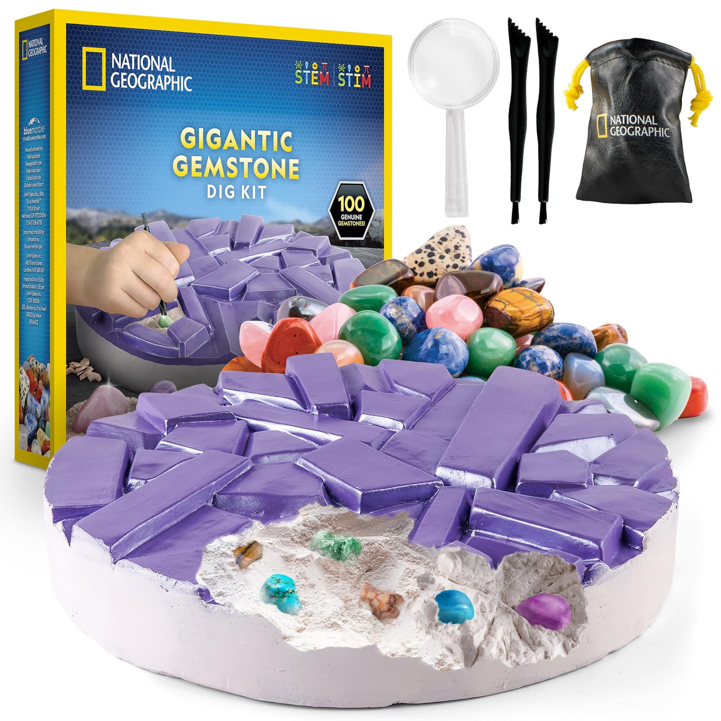 National Geographic Gigantic Gemstone Dig Kit with 100 Real Gems