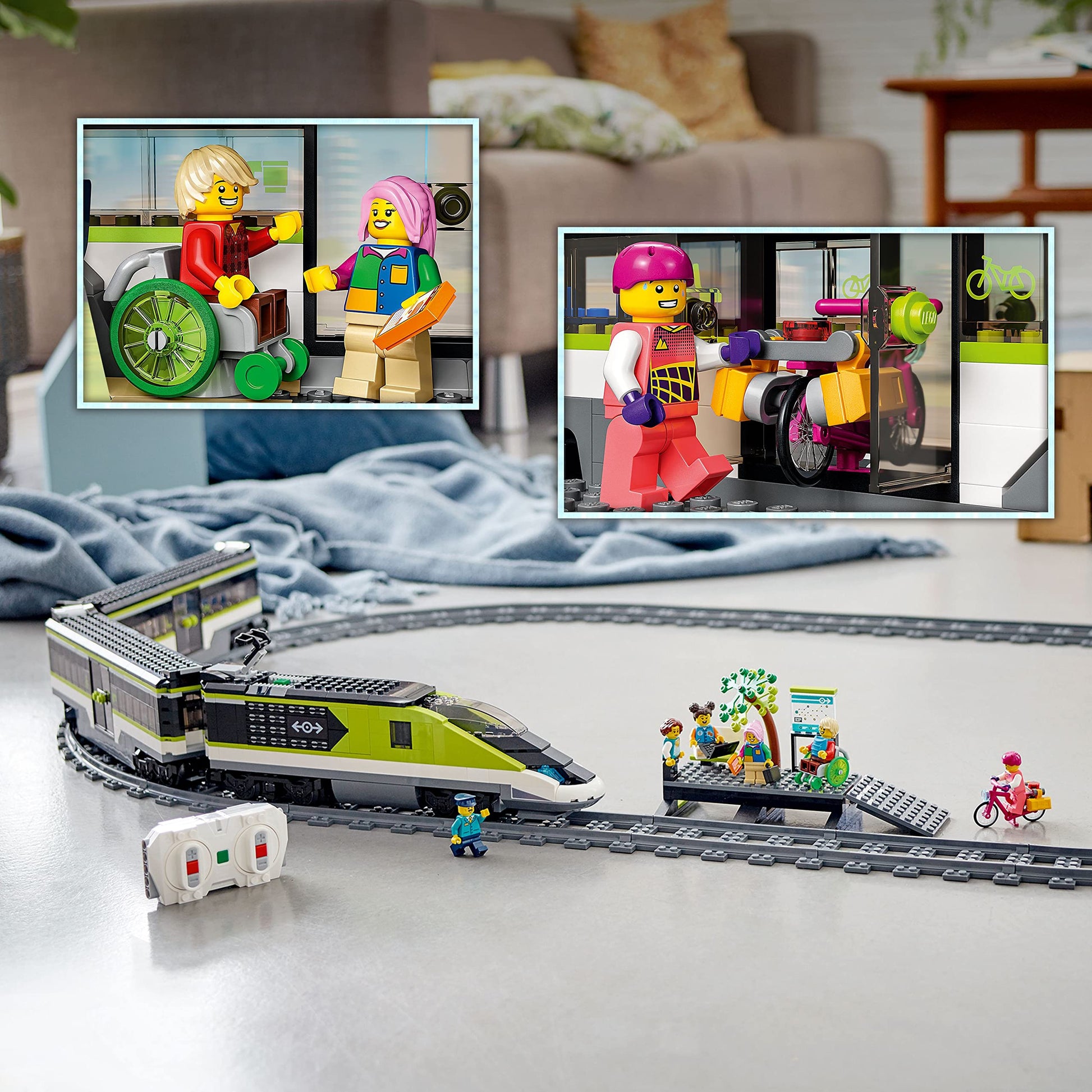 LEGO City Express Passenger Train Set - Remote Controlled Train Toy W/Working Headlights, 2 Coaches & 24 Track Pieces - Building Set Gift Idea for