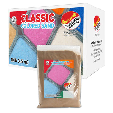 Sandtastik Tan Sand 10 lb Box Bright & Sparkling No Free Silica Vibrant Color Sand Sensory Terrarium Art Model Scenery Jewellery Arts & Crafts