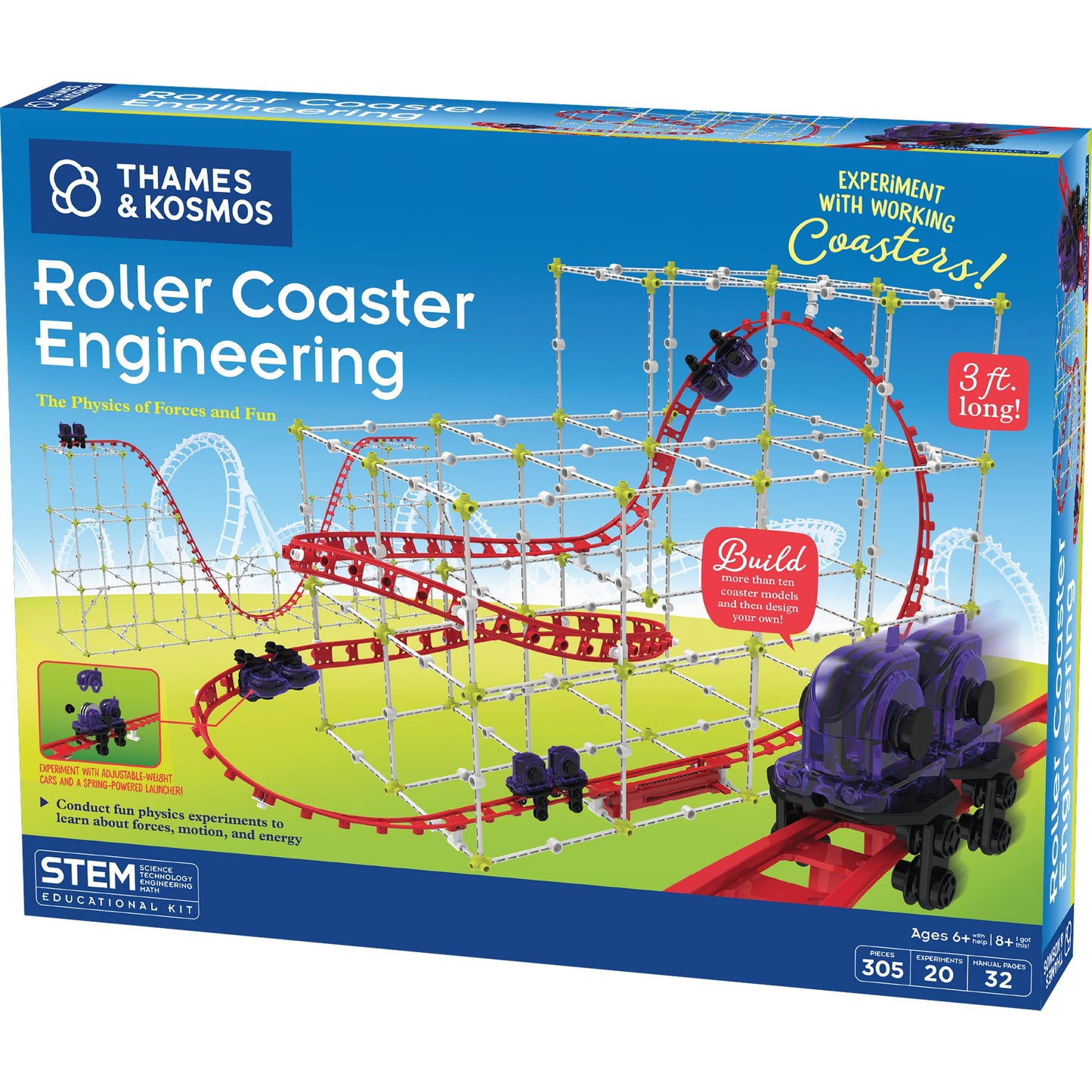 Thames & Kosmos | Roller Coaster Engineering STEM Kit | Design, Build, Experiment w/ Working Models | Explore Physics, Forces, Motion, Energy