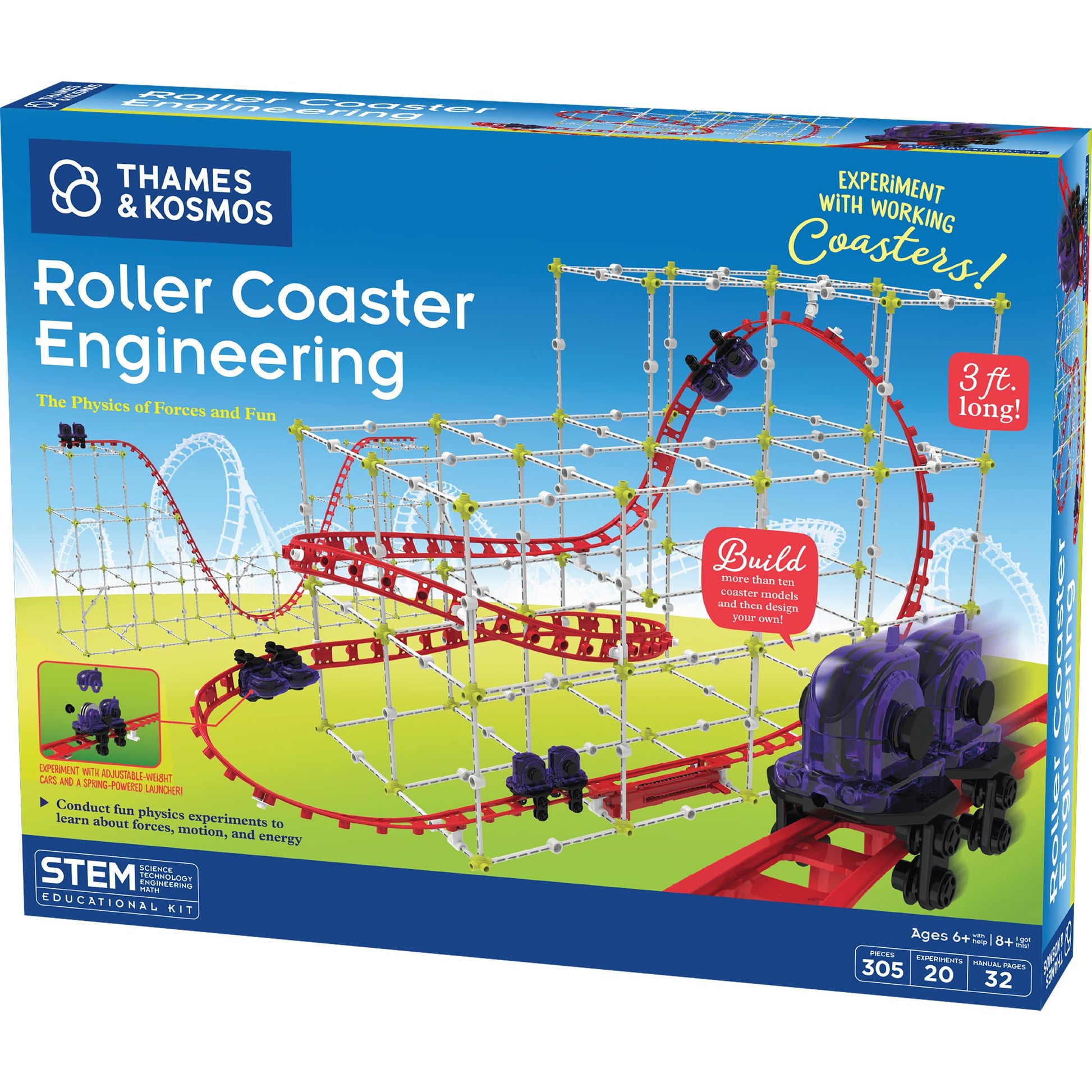 Thames & Kosmos | Roller Coaster Engineering STEM Kit | Design, Build, Experiment w/ Working Models | Explore Physics, Forces, Motion, Energy