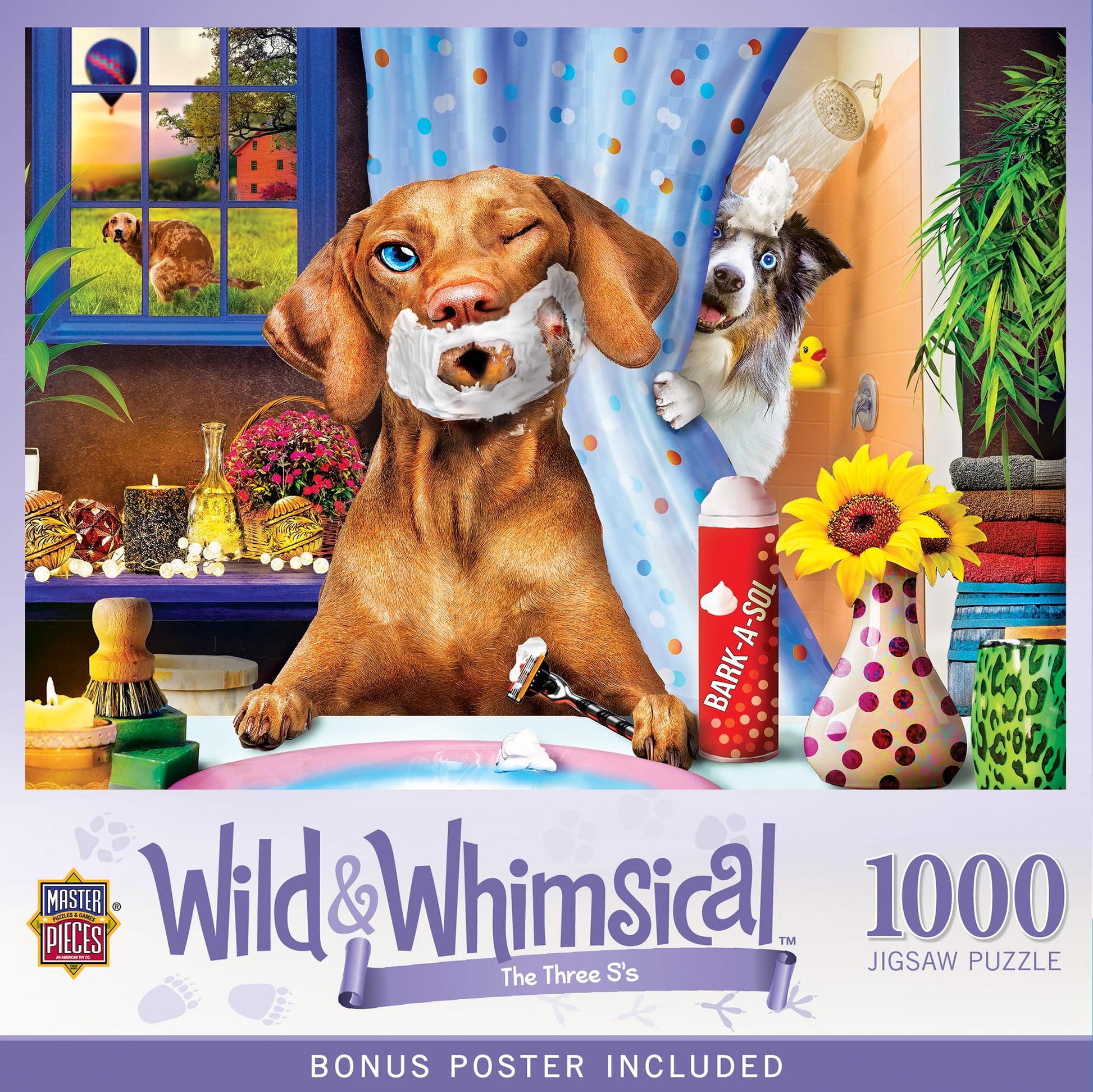 MasterPieces - 1000 Piece Jigsaw Puzzle, The Three S’s, Funny Animals, Activity for Adults, Family, Kids, Matte Finish, 19.25" x 26.75"
