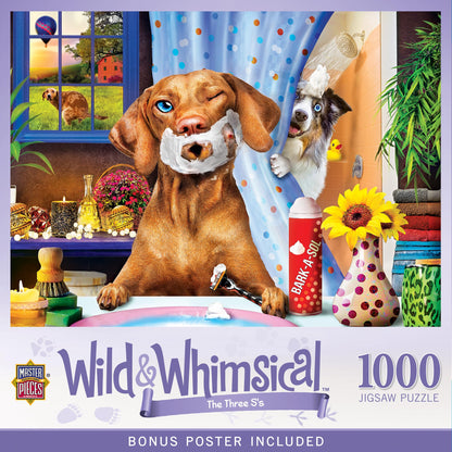 MasterPieces - 1000 Piece Jigsaw Puzzle, The Three S’s, Funny Animals, Activity for Adults, Family, Kids, Matte Finish, 19.25" x 26.75"