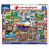 White Mountain 1000 Piece Jigsaw Puzzle State Collage, I Love Washington