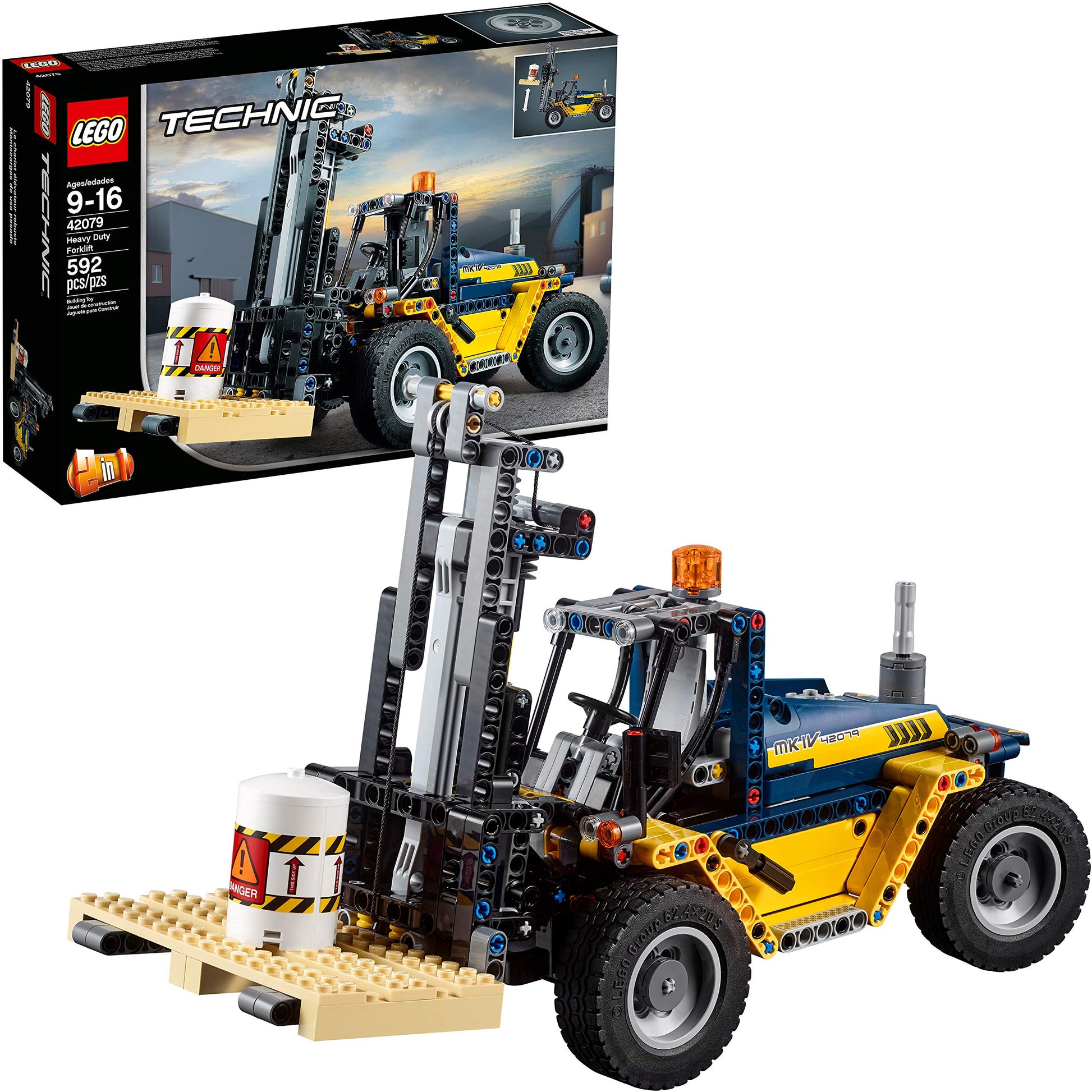 LEGO Technic Heavy Duty Forklift 42079 Building Kit (592 Pieces)
