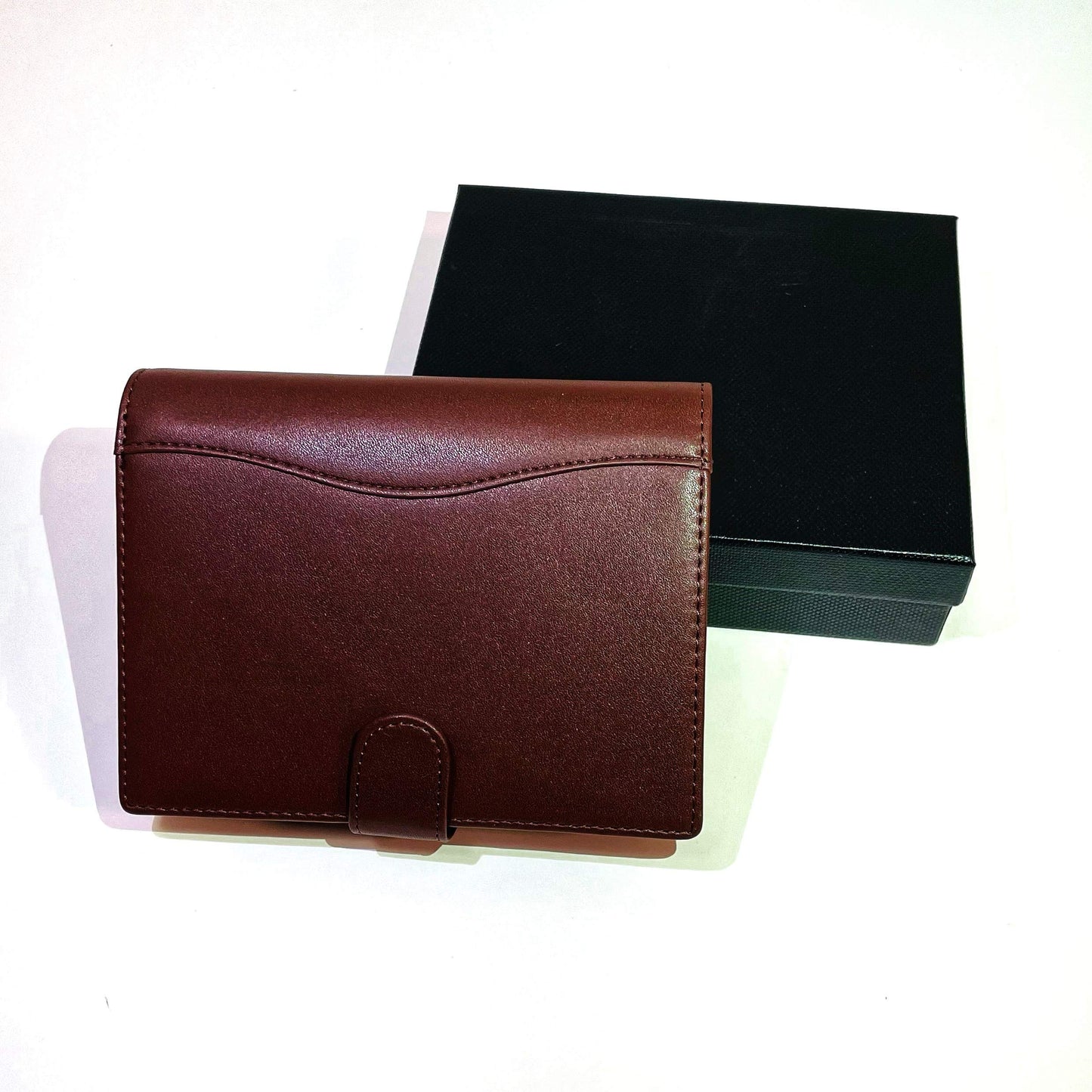 Hebronite Playing Card Case - Fits Two Decks - Vegan Leather - Space for Pen and Notepad - Poker Case (Brown)