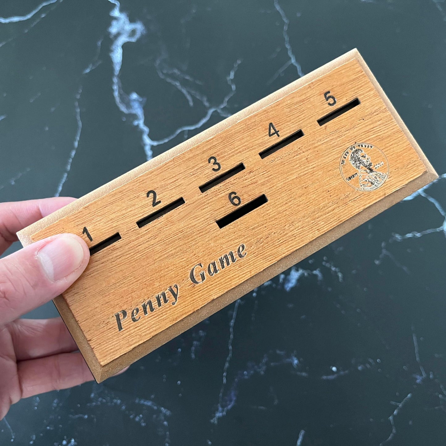 CBLKUS Penny Game, Family Fun Board Game, Drop Game Wood Box for 2-6 Players Premium Version