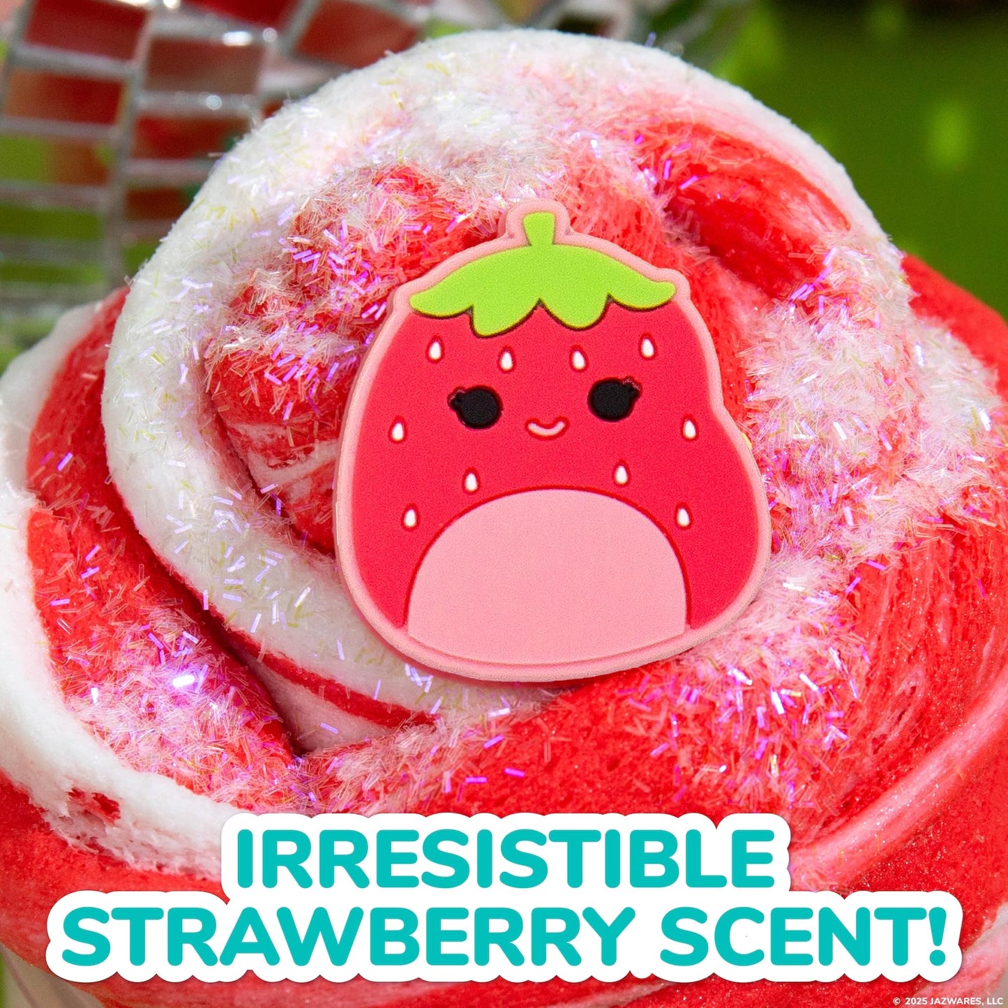 Original Squishmallows Scented Slime Jar, Strawberry, Scarlet
